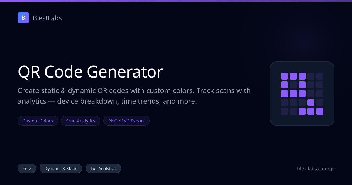 QR Code Generator — Create & Track QR Codes | BlestLabs