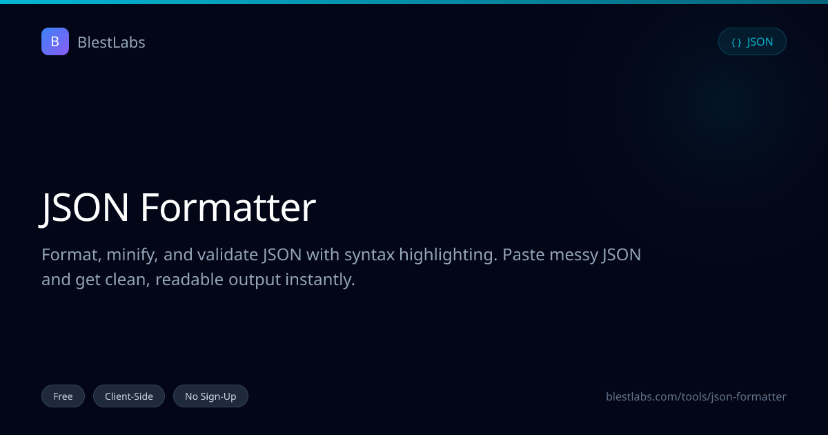 JSON Formatter — Free Online Tool