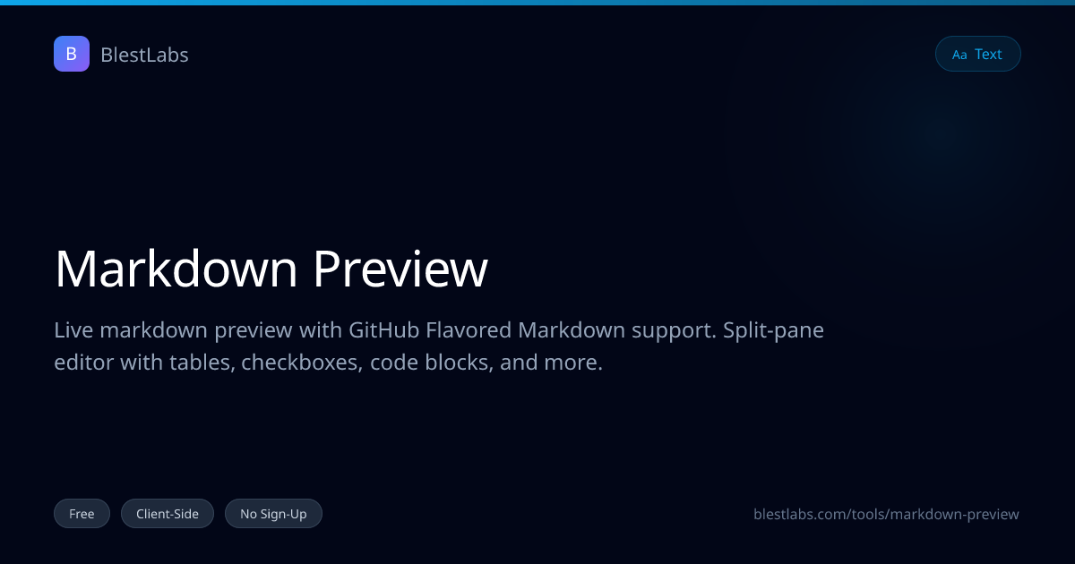 Markdown Preview — Free Online Tool