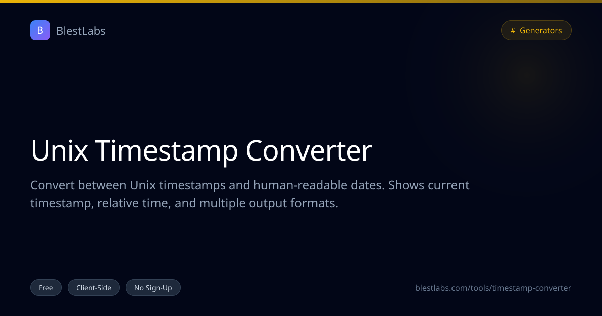 Unix Timestamp Converter — Free Online Tool